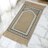imageModefa Turkish Islamic Velvet Prayer Rug  Soft Small Child Praying Carpet  Muslim Janamaz Sajada for Kids ampamp Toddlers  Ramadan or Eid Gift for Boys ampamp Girls  Lattice RedVine Swirl Beige