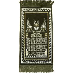 imageModefa Islamic Turkish Velvet Prayer Rug Small Child Toddler Namaz Sajjadah Janamaz KB TurquoiseOlive Green