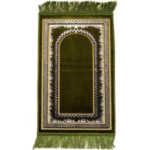 imageModefa Turkish Islamic Velvet Prayer Rug  Soft Small Child Praying Carpet  Muslim Janamaz Sajada for Kids ampamp Toddlers  Ramadan or Eid Gift for Boys ampamp Girls  Lattice RedVine Border Arch Olive Green