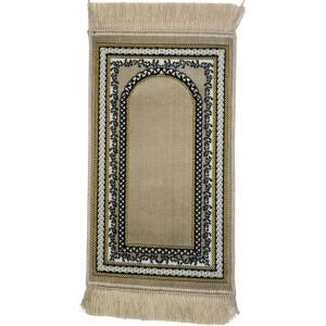 imageModefa Turkish Islamic Velvet Prayer Rug  Soft Small Child Praying Carpet  Muslim Janamaz Sajada for Kids ampamp Toddlers  Ramadan or Eid Gift for Boys ampamp Girls  Lattice RedVine Border Arch Beige