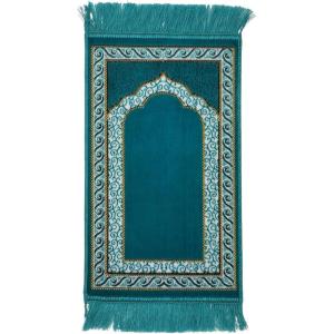 imageModefa Turkish Islamic Velvet Prayer Rug  Soft Small Child Praying Carpet  Muslim Janamaz Sajada for Kids ampamp Toddlers  Ramadan or Eid Gift for Boys ampamp Girls  Lattice RedVine Swirl Turquoise