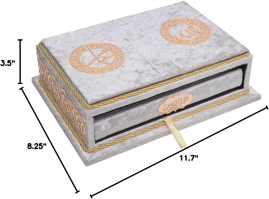 imageHoly Quran Keepsake Quran Rahle Holder Muslim Rayiha Gift Set SilverSilver