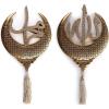 image:imageIslamic Wall Hanging Decor Housewarming Gift with Tassel  Allah and Muhammad Crescent Set  ESMA PearlGold