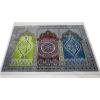 image:imagePrayer Rug  Wide Velvet Janamaz Sajadah Family Group Carpet 3 Person 176RedPinkYellow