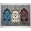 image:imagePrayer Rug  Wide Velvet Janamaz Sajadah Family Group Carpet 3 Person 176Red  Beige
