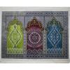 image:imagePrayer Rug  Wide Velvet Janamaz Sajadah Family Group Carpet 3 Person 176RedPinkYellow