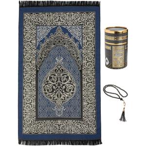 image:imageModefa Islamic Gifts Prayer Mat  Thin Woven Praying Mat Muslim Prayer Rug  Muslim Gifts for Men Ramadan Gifts with Tesbih Prayer Beads  Ottoman Rug with Cylinder Gift Box Set Ramadan RedRoyal Blue
