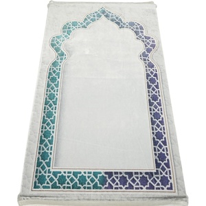 image:imageModefa Islamic Foam Prayer Rug  Padded Cushion Janamaz Sajjadah  Long Soft Foam Rug Selcuk Arch  Aqua BlueSelcuk Arch  Aqua Blue