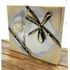 image:imageModefa Luxury Eid Saeed Gift Box Set Prayer Mat Quran and Prayer Beads with Black and Gold Ribbon WhiteGrey