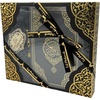 image:imageModefa Luxury Eid Saeed Gift Box Set Prayer Mat Quran and Prayer Beads with Black and Gold Ribbon WhiteBlack