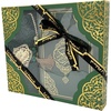 image:imageModefa Luxury Eid Saeed Gift Box Set Prayer Mat Quran and Prayer Beads with Black and Gold Ribbon WhiteGreen