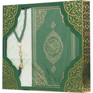 image:imageModefa Prayer Rug Islamic Gift Set  Holy Quran in Arabic  Velvet Box with Quran and Tesbih Green