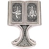 image:imageModefa Islamic Decor  Eid Gifts for Women  Muslim Decorations for Home Islamic Art  Islamic Table Decor Showpiece Quran Open Book AllahMuhammad  Silver MediumAllahMuhammad  White