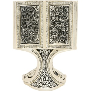 image:imageModefa Islamic Decor  Eid Gifts for Women  Muslim Decorations for Home Islamic Art  Islamic Table Decor Showpiece Quran Open Book AllahMuhammad  Silver MediumAyatul Kursi Mother of Pearl