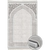 image:imageModefa Foam Prayer Rug  Thick Padded Prayer Mat Cushioned Thick Prayer Mat  Large Long Soft Muslim Prayer Rug Velvet Digital Print Lattice  GoldMosaic Floral  Grey