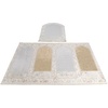 image:imageModefa Wide 4 Person Group Family Islamic Prayer Rug  Luxury Velvet Janamaz Sejadah  Serenity Garden BlueWhiteBeigeGrey  Imam Rug