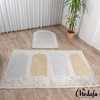 image:imageModefa Wide 4 Person Group Family Islamic Prayer Rug  Luxury Velvet Janamaz Sejadah  Serenity Garden BlueWhiteBeigeGrey  Imam Rug