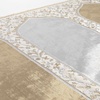 image:imageModefa Wide 4 Person Group Family Islamic Prayer Rug  Luxury Velvet Janamaz Sejadah  Serenity Garden BlueWhiteBeigeGrey