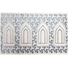 image:imageModefa Wide 4 Person Group Family Islamic Prayer Rug  Luxury Velvet Janamaz Sejadah  Serenity Garden BlueWhiteBlue White