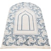 image:imageModefa Wide 4 Person Group Family Islamic Prayer Rug  Luxury Velvet Janamaz Sejadah  Serenity Garden BlueWhiteBlueWhite  Imam Rug