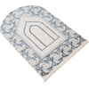 image:imageModefa Wide 4 Person Group Family Islamic Prayer Rug  Luxury Velvet Janamaz Sejadah  Serenity Garden BlueWhiteBlueWhite  Imam Rug