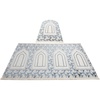 image:imageModefa Wide 4 Person Group Family Islamic Prayer Rug  Luxury Velvet Janamaz Sejadah  Serenity Garden BlueWhiteBlueWhite  Imam Rug